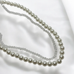 White Pearl Mala Necklace