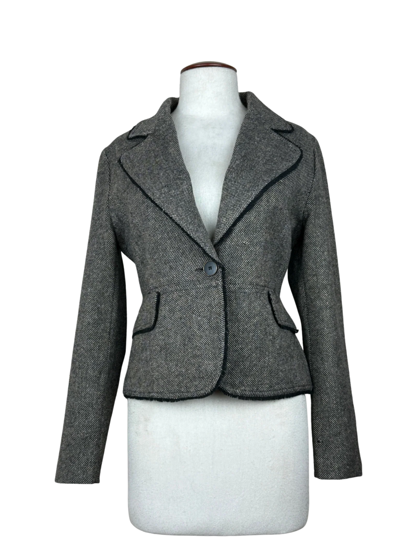 Shop Good Women Bolero Coatt by Mango | Preloved Branded Clothes | Gold Black Lana Wool | Womens | OTS Thrift Store Karachi Pakistan