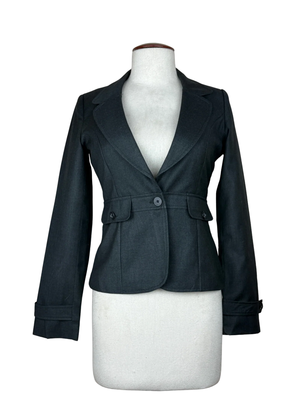 Shop Premium Women Bolero Coatt by Unknown | Preloved Branded Clothes | Grey Polyester | Womens | OTS Thrift Store Islamabad Pakistan