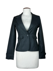 Shop Premium Women Bolero Coatt by Unknown | Preloved Branded Clothes | Grey Polyester | Womens | OTS Thrift Store Islamabad Pakistan