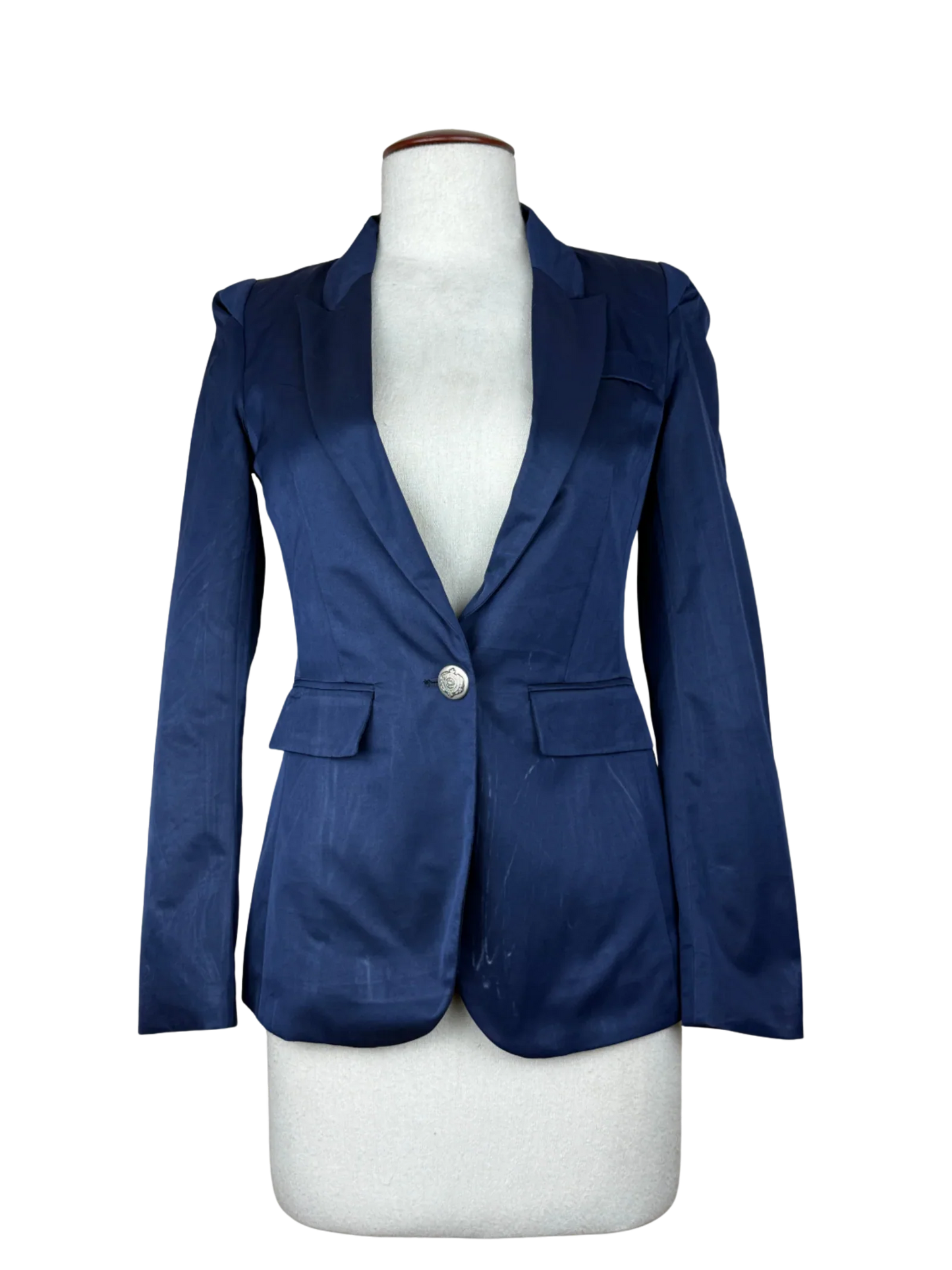 Shop Excellent Women Bolero Coatt by Pretty Girls | Preloved Branded Clothes | Blue Polyester | Womens | OTS Thrift Store Lahore Pakistan