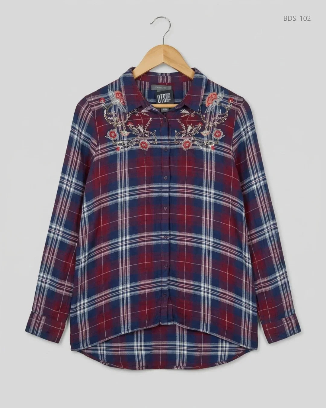UK Imported secondhand Button Down Shirt - Primark brand, Burgundy Red Viscose, Excellent condition, for Womens - Online Thrift Store Peshawar Pakistan