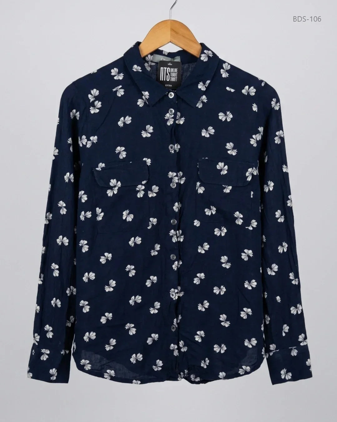 Premium Condition Button Down Shirt | Preloved OASIS | Navy Blue Cotton | Thrift Shop for Womens Islamabad Pakistan | OTS