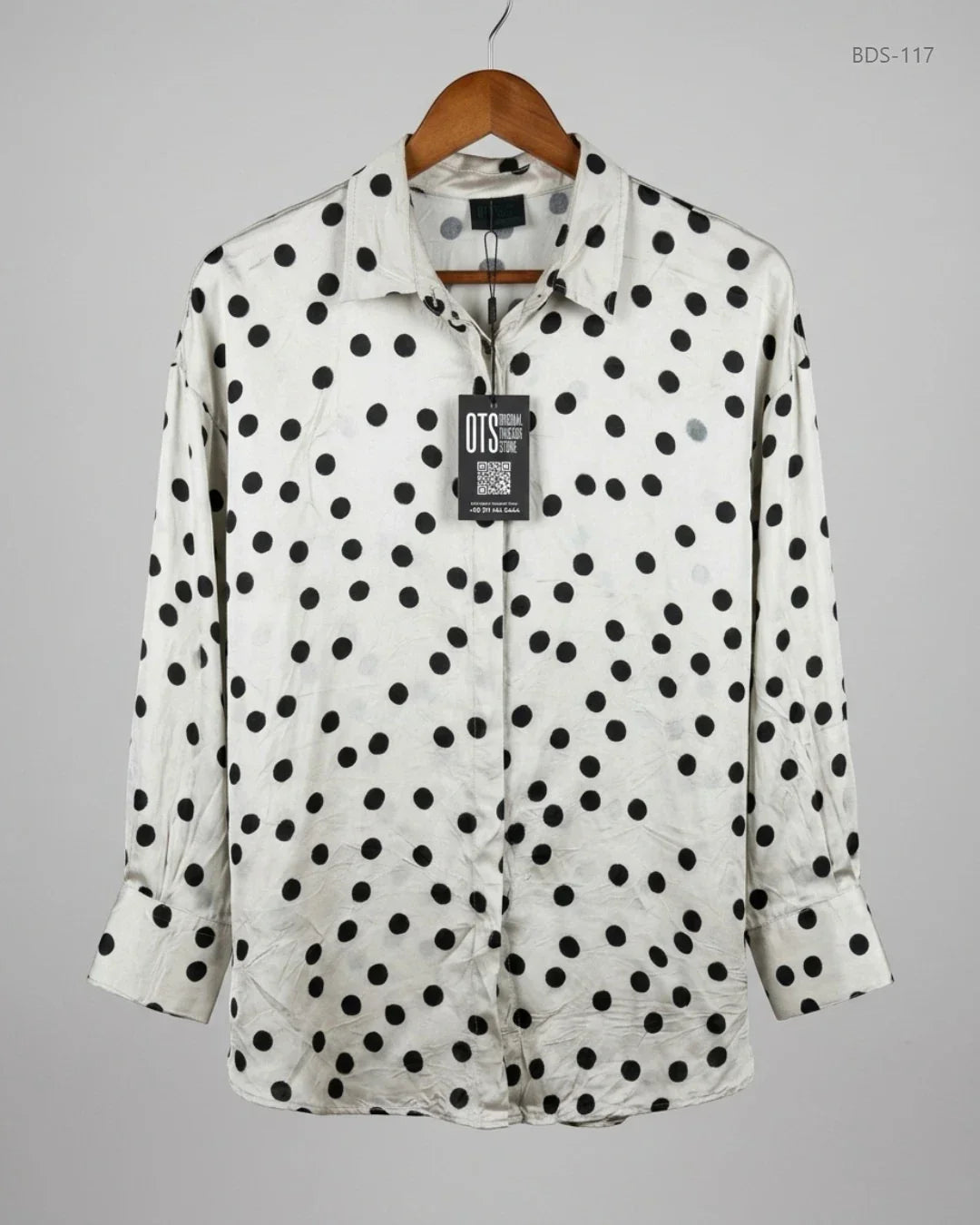Preloved Premium Button Down Shirt by NEEL, OffWhite Polyester for Womens - OTS Thrift Shop Peshawar Pakistan