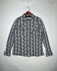 Secondhand Branded Button Down Shirt by Unknown, Black & White Viscose fabric, Premium condition, for Women - Online Thrift Shop Islamabad Pakistan