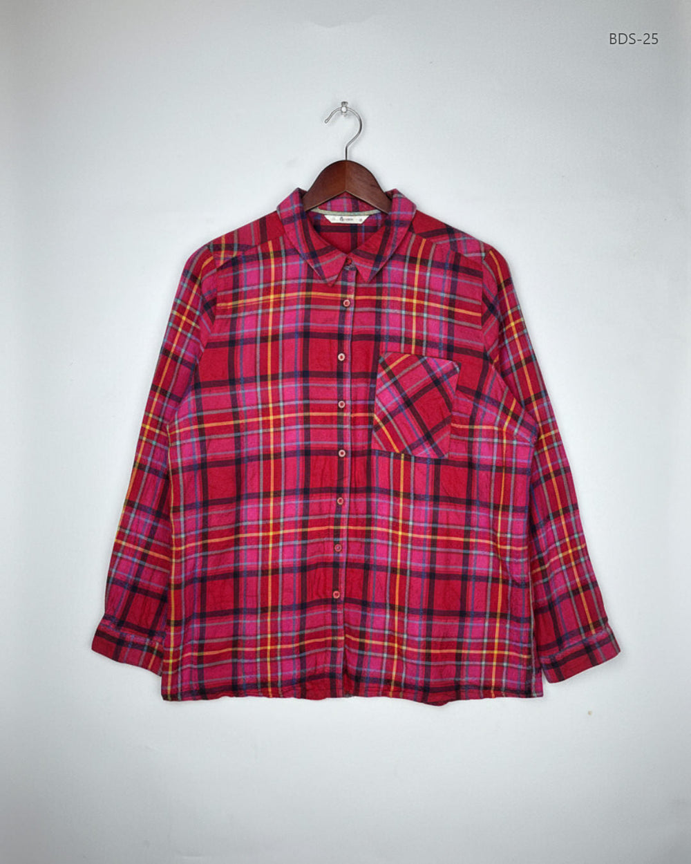 Button Down Shirt | TU | Preloved Branded | Red Viscose | Premium | OTS Thrift Store Karachi Pakistan
