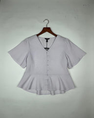 Premium Condition Button Down Shirt | Preloved New Look | White Polyester | Thrift Shop for Women Lahore Pakistan | OTS