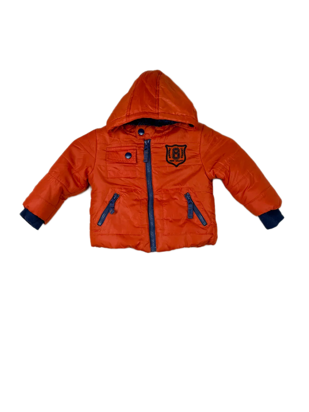 Secondhand Branded Winter Boys Jackets by F&F, Orange Polyester fabric, Premium condition, for Boys - Online Thrift Shop Lahore Pakistan