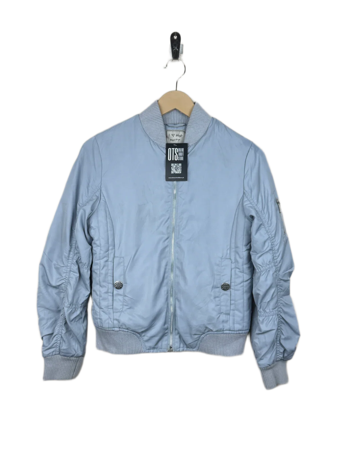 Secondhand Branded Girls Jackets by Next, SkyBlue Polyester fabric, Premium Plus condition, for Girls - Online Thrift Shop Karachi Pakistan