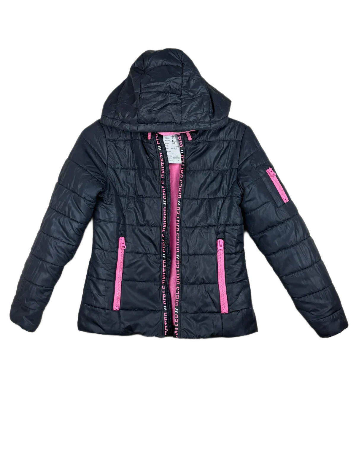 UK Imported secondhand Girls Jackets - girls unitide brand, Black Polyester, Premium condition, for Girls - Online Thrift Store Karachi Pakistan