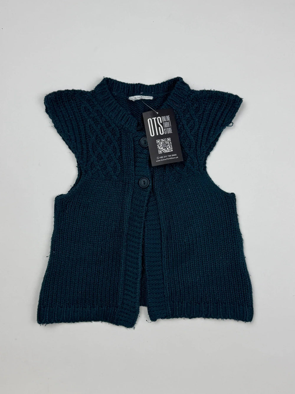 Preloved Excellent Girls Sweaters by Topolino, cyan Wool for Girls - OTS Thrift Shop Islamabad Pakistan