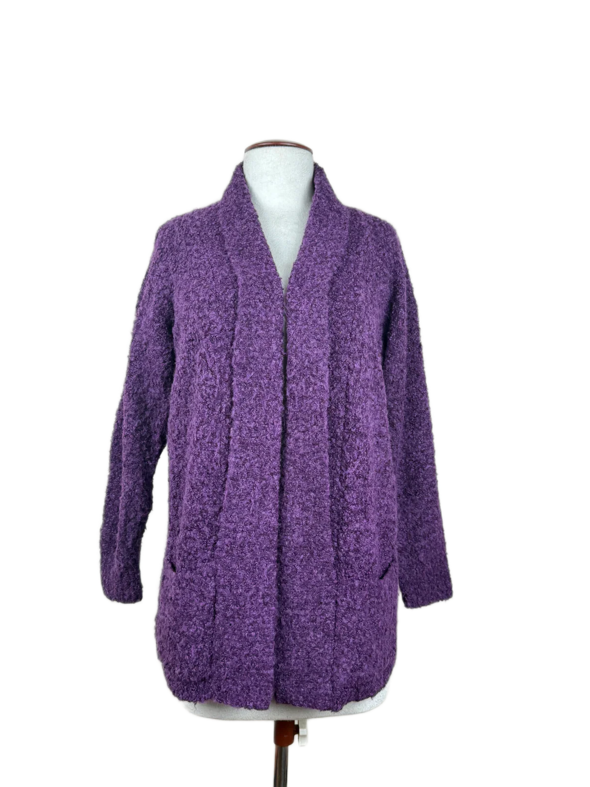 UK Imported secondhand Winter Long Cardigans - Berkertex brand, Purple Acrylic, Premium condition, for Women - Online Thrift Store Islamabad Pakistan