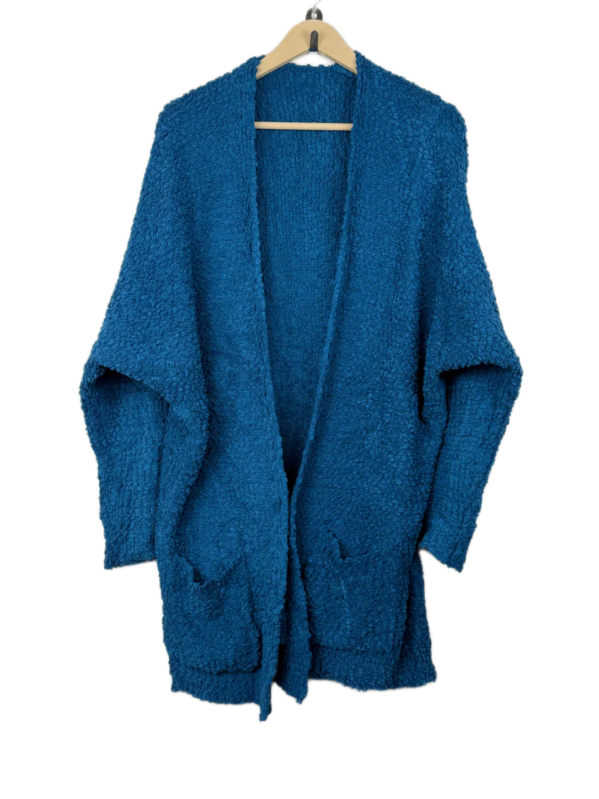 Winter Long Cardigans | Unknown | Preloved Branded | Blue Polyester | Premium Plus | OTS Thrift Store Karachi Pakistan