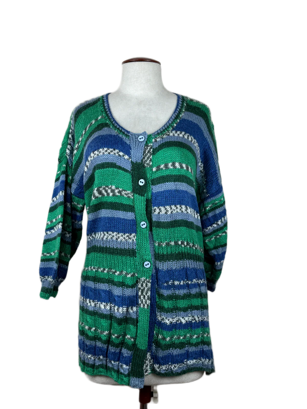 Secondhand Branded Winter Long Cardigans by Unknown, Multi Wool fabric, Premium condition, for Women - Online Thrift Shop Peshawar Pakistan