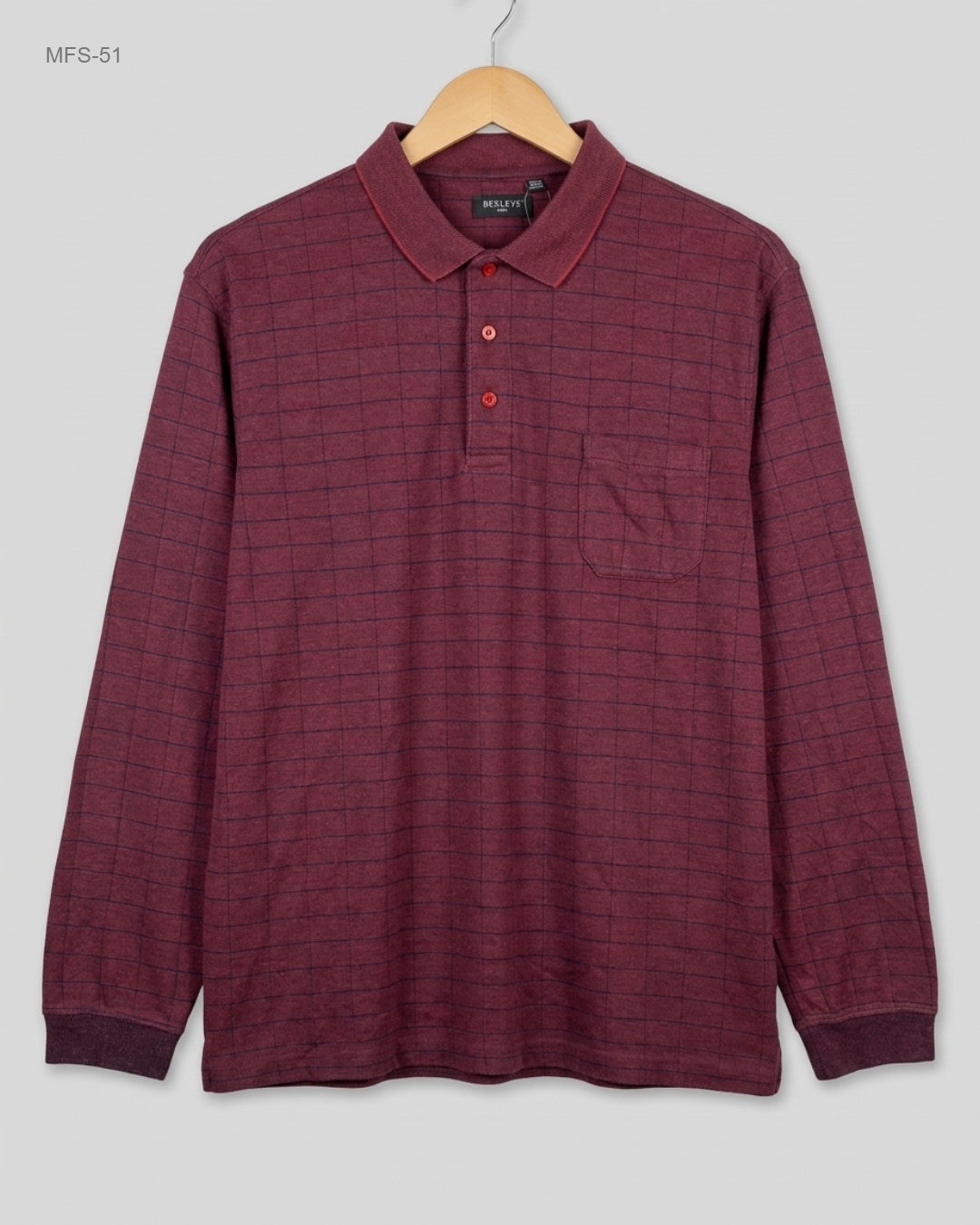 Secondhand Branded Men's Full Sleeves T-Shirt by BEXLEYS, Maroon Cotton fabric, Premium condition, for Men - Online Thrift Shop Islamabad Pakistan