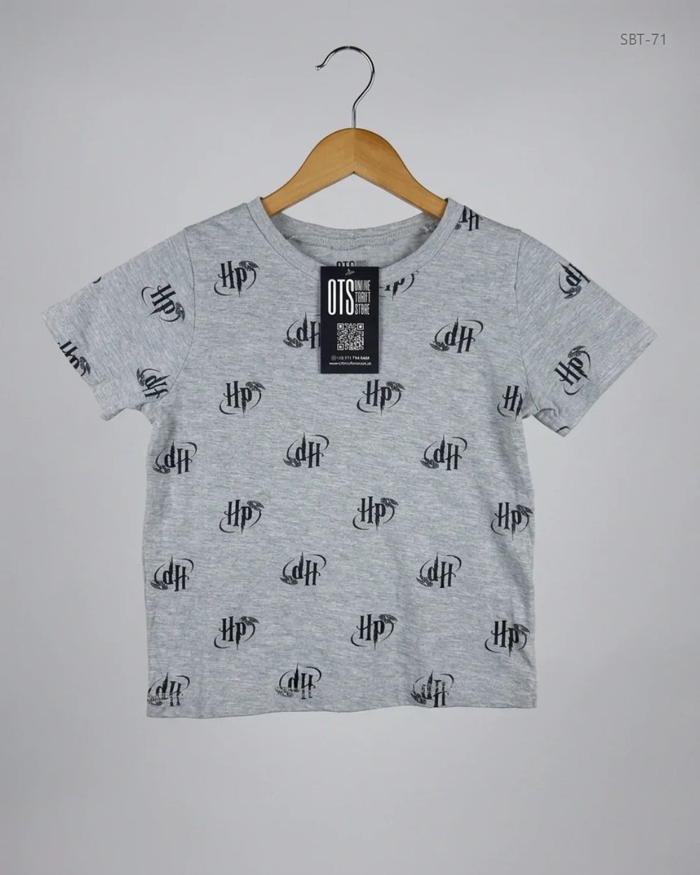UK Imported secondhand Boys Summer Tops - HARRY POTTER brand, Gray Cotton, Premium condition, for Boys - Online Thrift Store Lahore Pakistan