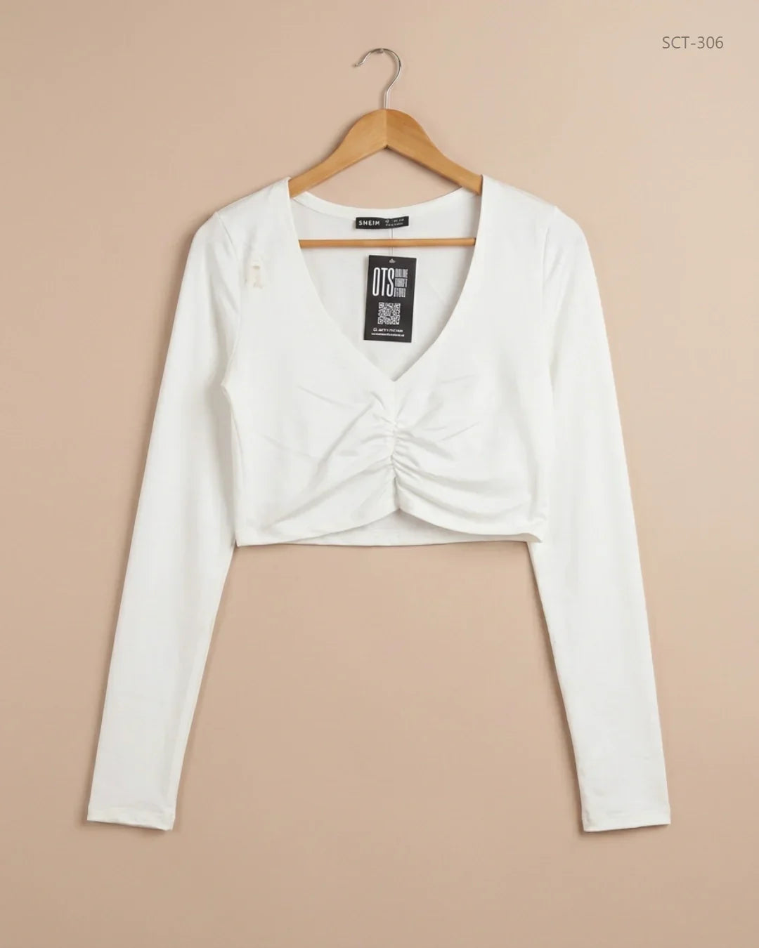 Shop Excellent Summer Crop Tops by Shein | Preloved Branded Clothes | White Polyester | Womens | OTS Thrift Store Karachi Pakistan