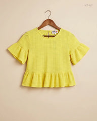 UK Imported secondhand Summer Crop Tops - River Island brand, Yellow Polyester, Premium condition, for Womens - Online Thrift Store Karachi Pakistan