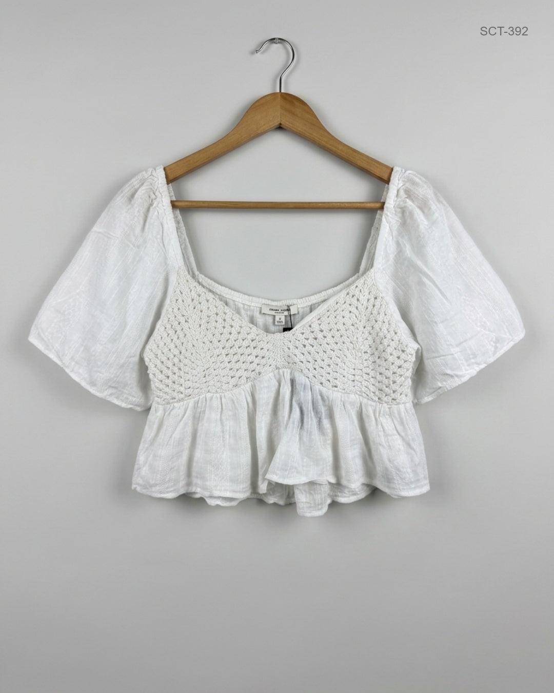 Summer Crop Tops | PULL&BEAR | Preloved Branded | White Cotton | Premium | OTS Thrift Store Karachi Pakistan