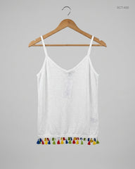Secondhand Branded Summer Crop Tops by BRAVE SOUL, White Cotton fabric, Premium condition, for Womens - Online Thrift Shop Lahore Pakistan