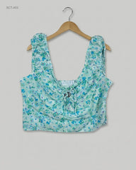 UK Imported secondhand Summer Crop Tops - Primark brand, Teal Cotton, Premium condition, for Womens - Online Thrift Store Lahore Pakistan