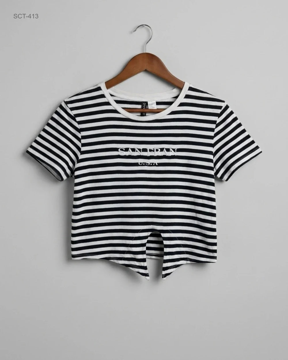 Shop Premium Summer Crop Tops by H&M | Preloved Branded Clothes | Black & White Cotton | Womens | OTS Thrift Store Peshawar Pakistan