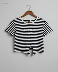 Shop Premium Summer Crop Tops by H&M | Preloved Branded Clothes | Black & White Cotton | Womens | OTS Thrift Store Peshawar Pakistan