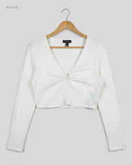 Shop Premium Summer Crop Tops by New Look | Preloved Branded Clothes | White Polyester | Womens | OTS Thrift Store Peshawar Pakistan