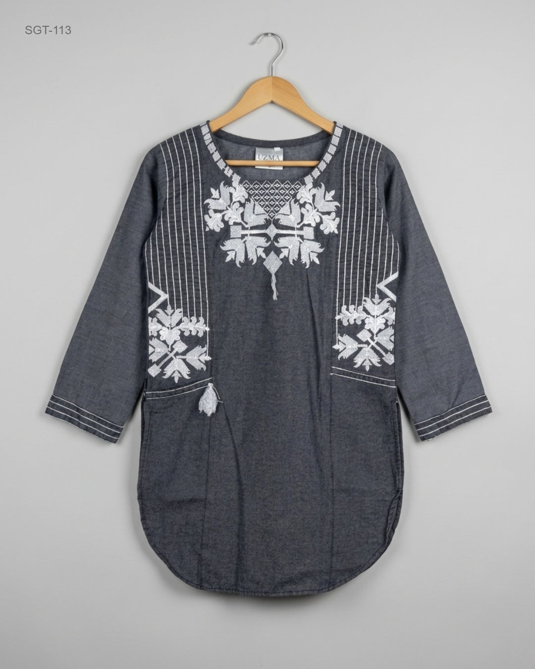 Shop Good Girls Summer Tops by CUT LABEL | Preloved Branded Clothes | Gray Viscose | Girls | OTS Thrift Store Karachi Pakistan
