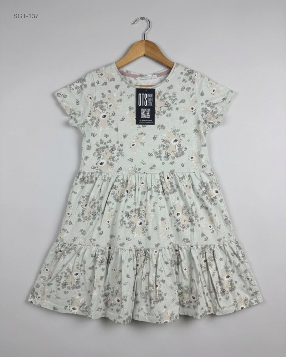 Secondhand Branded Girls Summer Tops by KAPPAHI, Green Cotton fabric, Premium condition, for Girls - Online Thrift Shop Lahore Pakistan