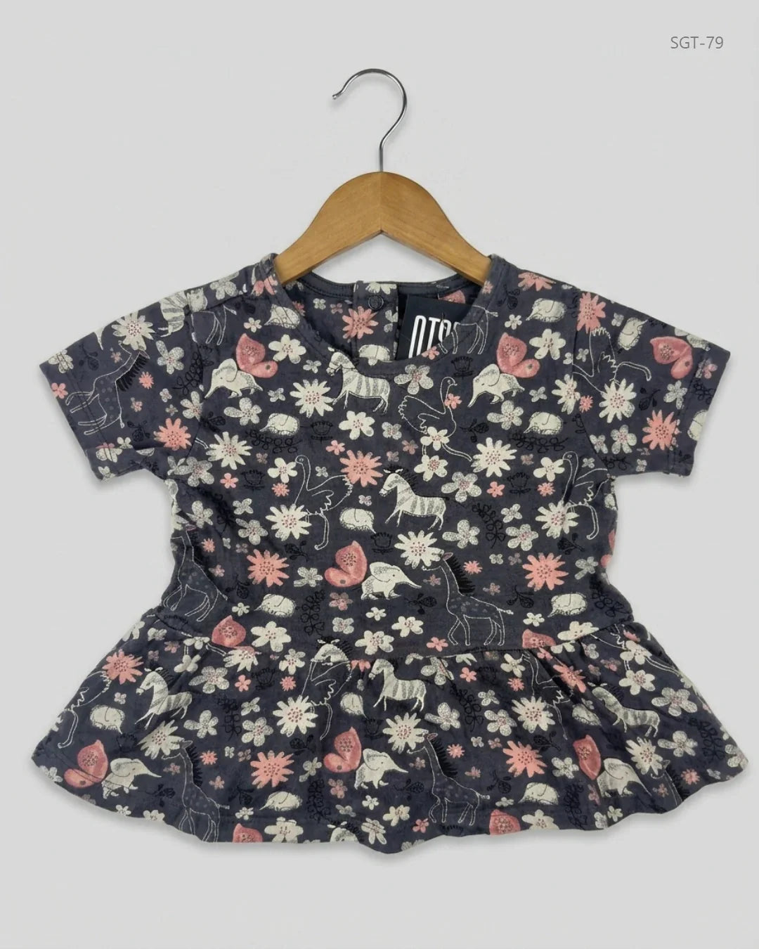 Girls Summer Tops | Marks & Spencer | Preloved Branded | Gray Cotton | Premium | OTS Thrift Store Lahore Pakistan