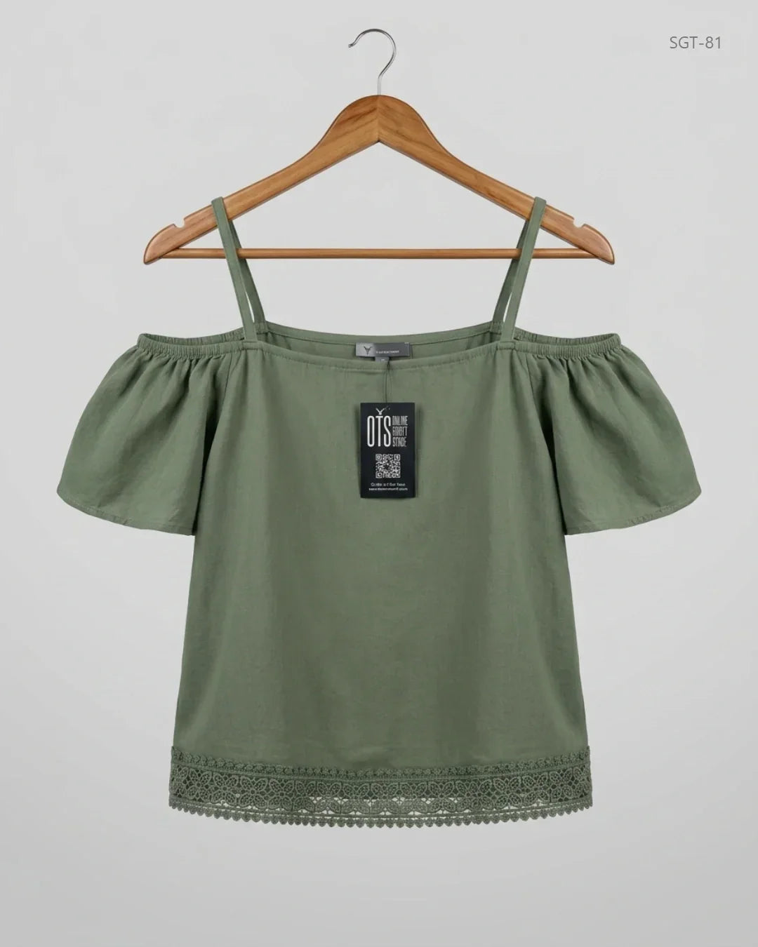 Girls Summer Tops | Primark | Preloved Branded | Olive Polyester | Premium | OTS Thrift Store Peshawar Pakistan