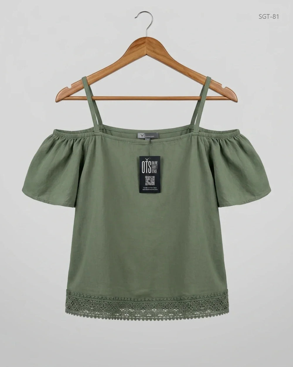 Girls Summer Tops | Primark | Preloved Branded | Olive Polyester | Premium | OTS Thrift Store Peshawar Pakistan