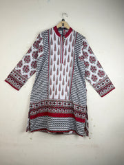 Summer Kurti | KHAADI | Preloved Branded | Red KHADDAR | Premium Plus | OTS Thrift Store Peshawar Pakistan