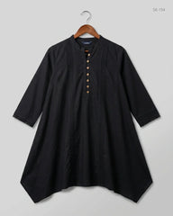 Secondhand Branded Summer Kurti by EGO, Black Lawn fabric, Premium condition, for Womens - Online Thrift Shop Islamabad Pakistan