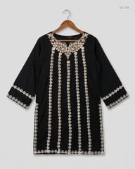 UK Imported secondhand Summer Kurti - AGHA NOOR brand, Black & White Lawn, Premium condition, for Womens - Online Thrift Store Peshawar Pakistan