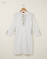 Preloved Premium Summer Kurti by SENORITA, White Cotton for Womens - OTS Thrift Shop Karachi Pakistan