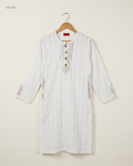 Preloved Premium Summer Kurti by SENORITA, White Cotton for Womens - OTS Thrift Shop Karachi Pakistan