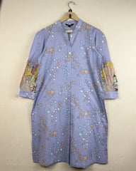 Secondhand Branded Summer Kurti by NISHAT PRET, Violet LAWN fabric, Premium condition, for - Online Thrift Shop Islamabad Pakistan