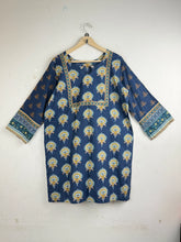 Preloved Premium Summer Kurti by Cut Label, Blue Lawn for Women - OTS Thrift Shop Peshawar Pakistan