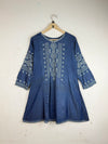 UK Imported secondhand Summer Kurti - Cut Label brand, Blue Cotton, Premium condition, for Women - Online Thrift Store Peshawar Pakistan