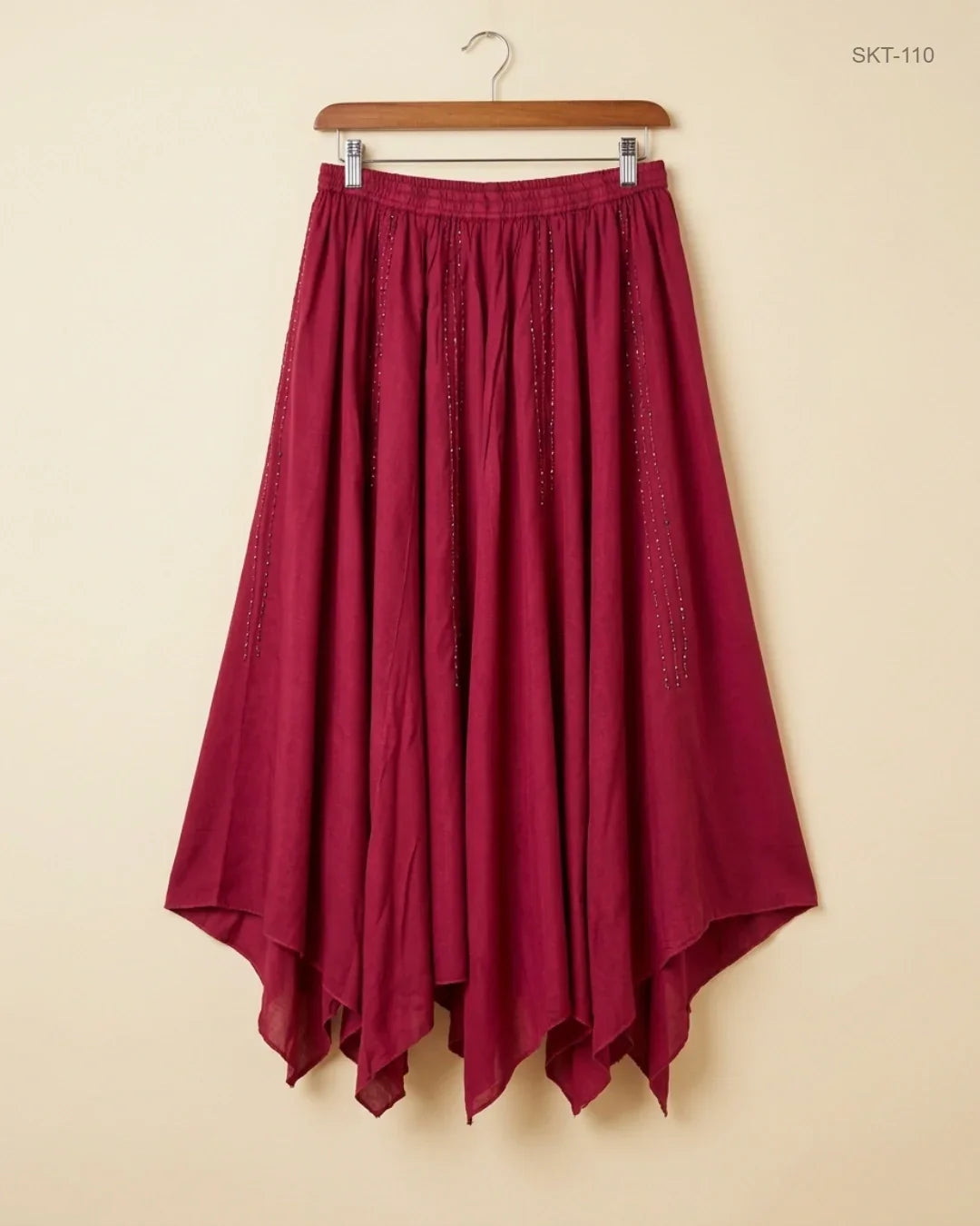 Shop Premium Women's skirts by EASTERN | Preloved Branded Clothes | Maroon Viscose | Womens | OTS Thrift Store Islamabad Pakistan