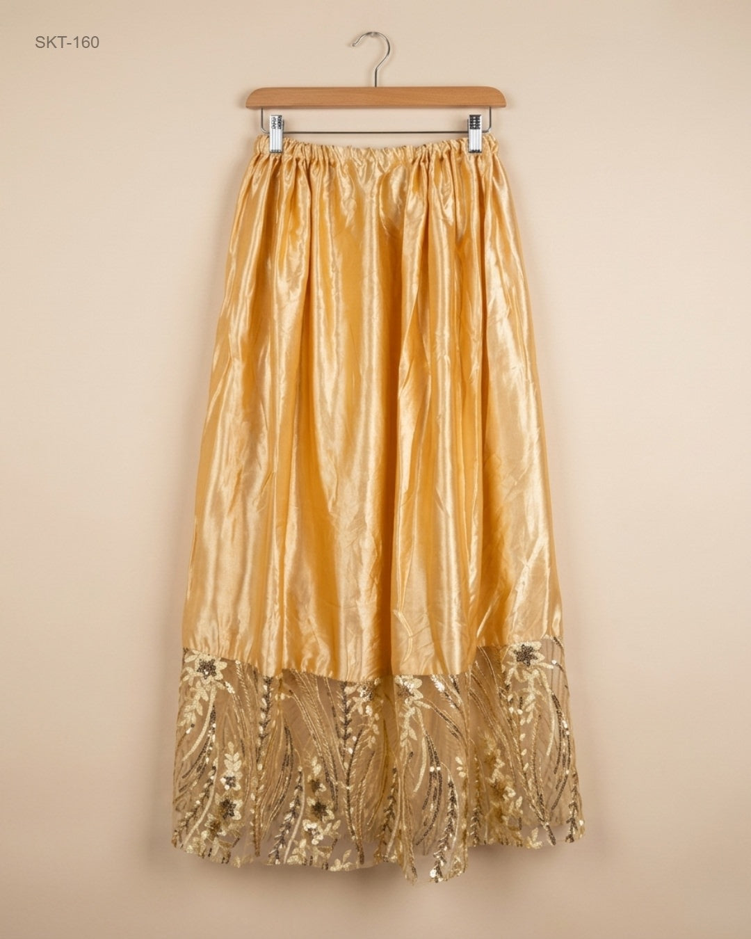 UK Imported secondhand Women's skirts - Unknown brand, Gold Polyester, Premium condition, for Womens - Online Thrift Store Karachi Pakistan
