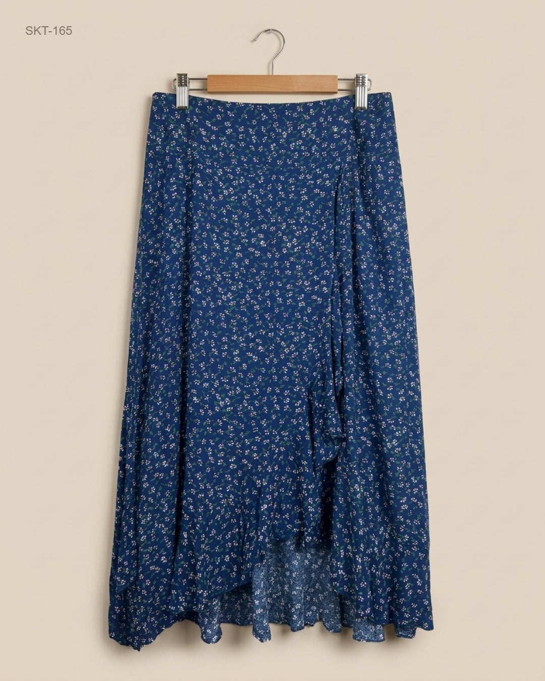 UK Imported secondhand Women's skirts - SARTA brand, Blue Cotton, Premium condition, for Womens - Online Thrift Store Peshawar Pakistan