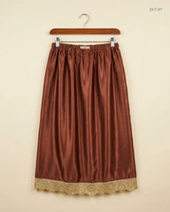 Women's skirts | CUT LABEL | Preloved Branded | Brown SILK | Excellent | OTS Thrift Store Karachi Pakistan