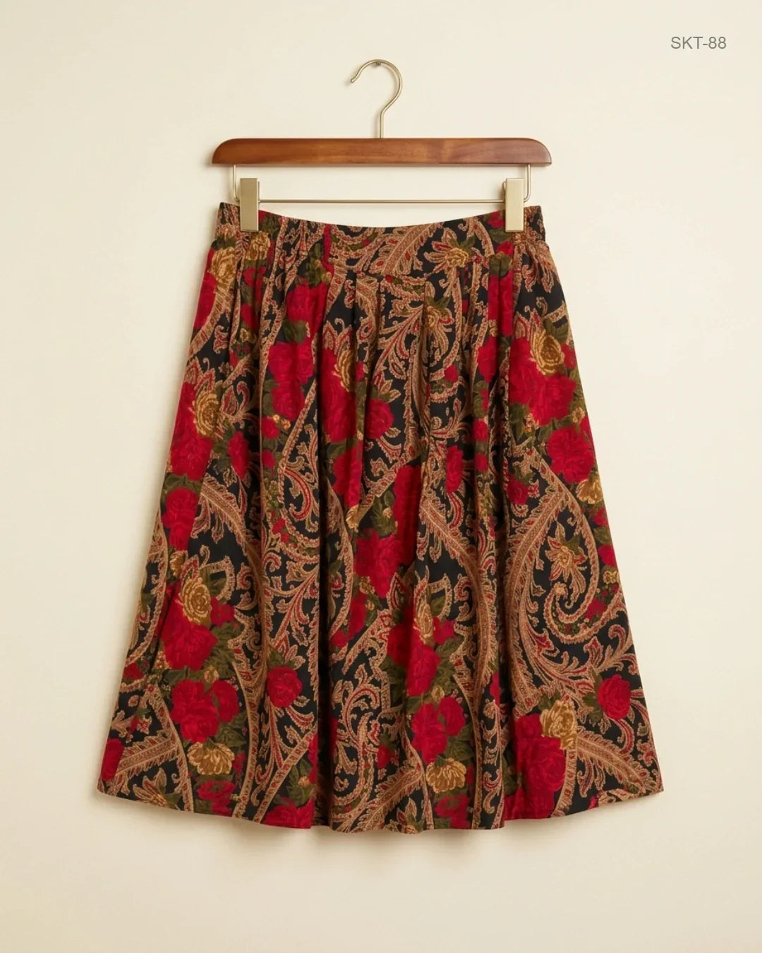 Secondhand Branded Women's skirts by STIMICHAEL, Maroon Viscose fabric, Premium condition, for Womens - Online Thrift Shop Peshawar Pakistan