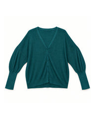 Teal women's preloved button-down cardigan, VW-BLWC06