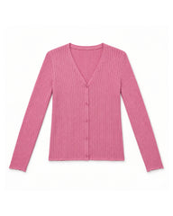 Pink women's preloved button-down cardigan, VW-BLWC07