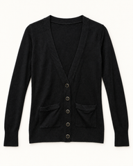 Black women's preloved button-down cardigan, VW-BLWC103