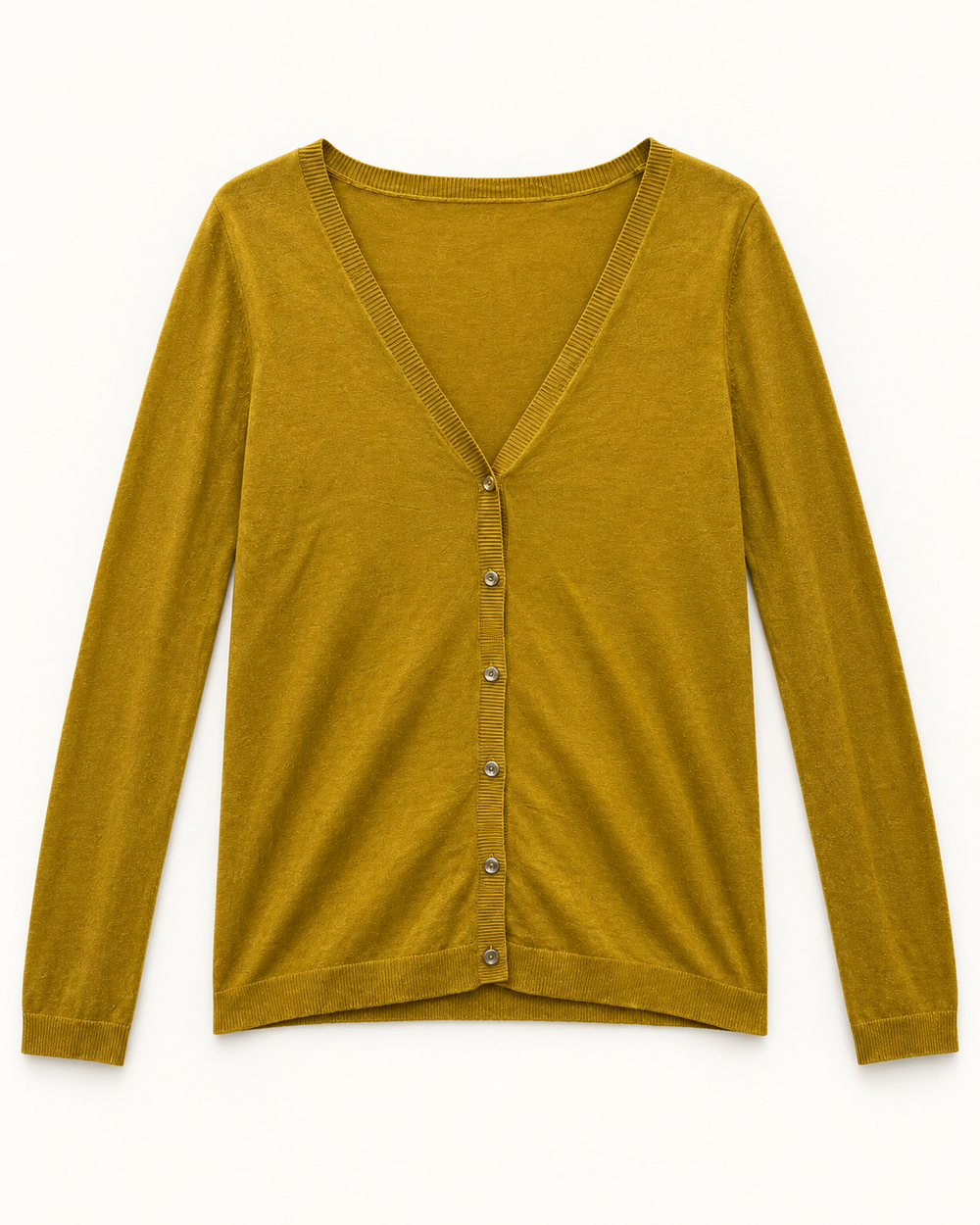 Mustard Gold women's preloved button-down cardigan, VW-BLWC108